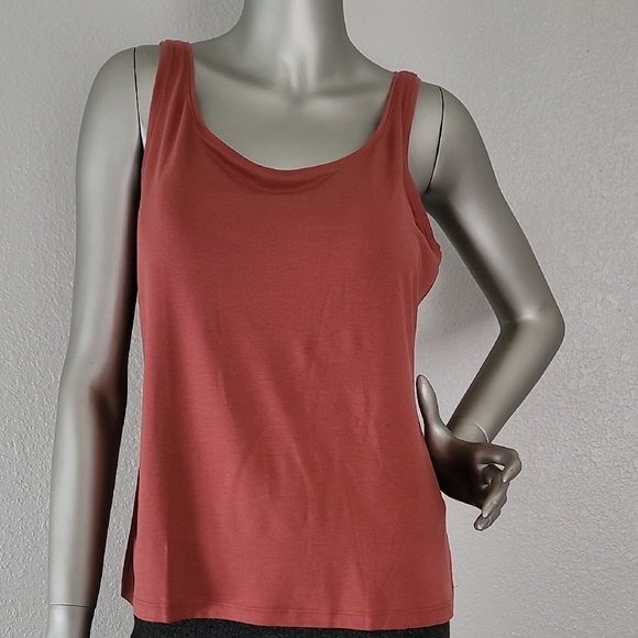 💫Fine Jersey Scoop Neck Slim Top By Eileen Fisher - Picture 1 of 7